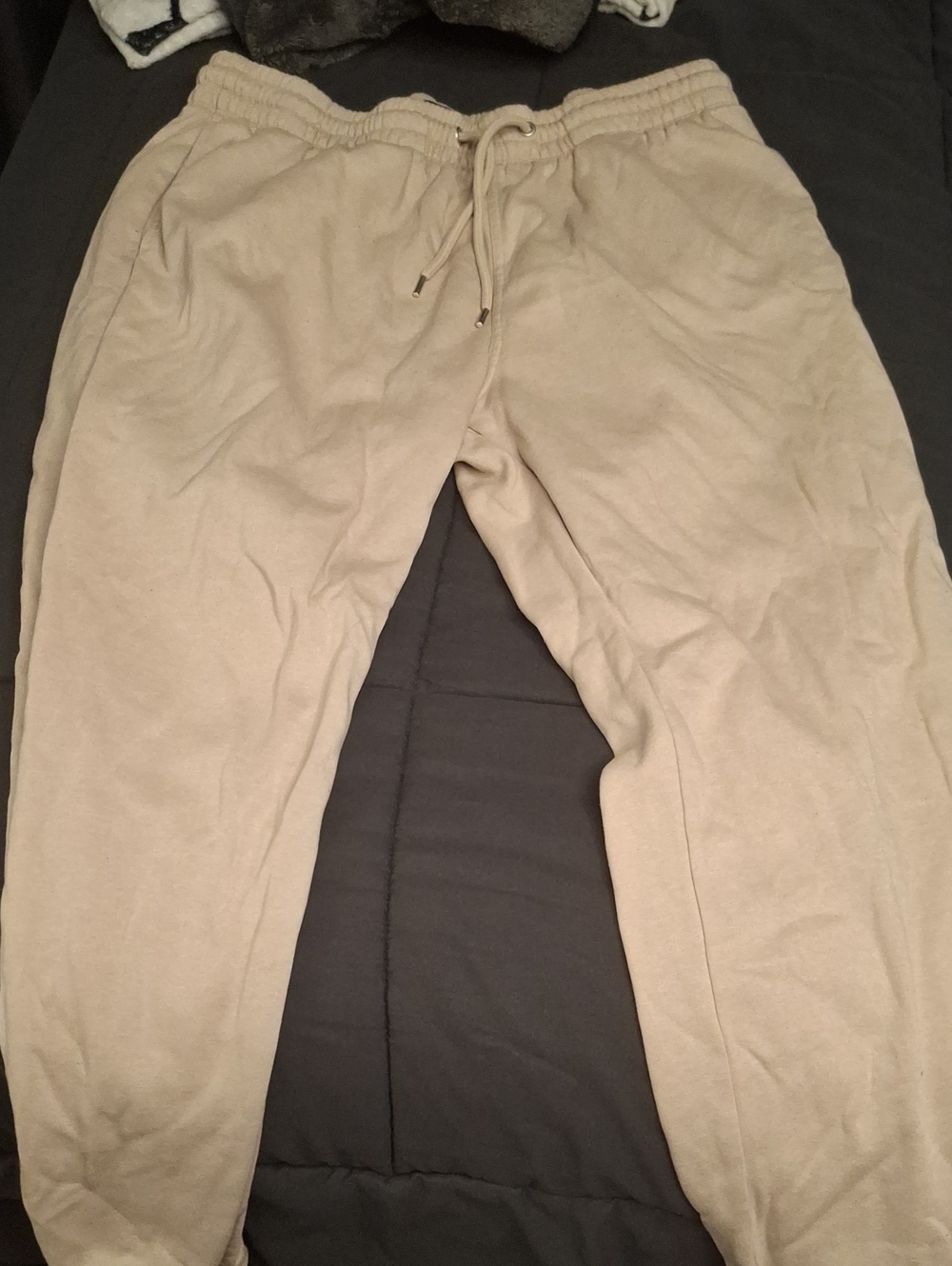 H&M Men's Light Beige Drawstring Joggers